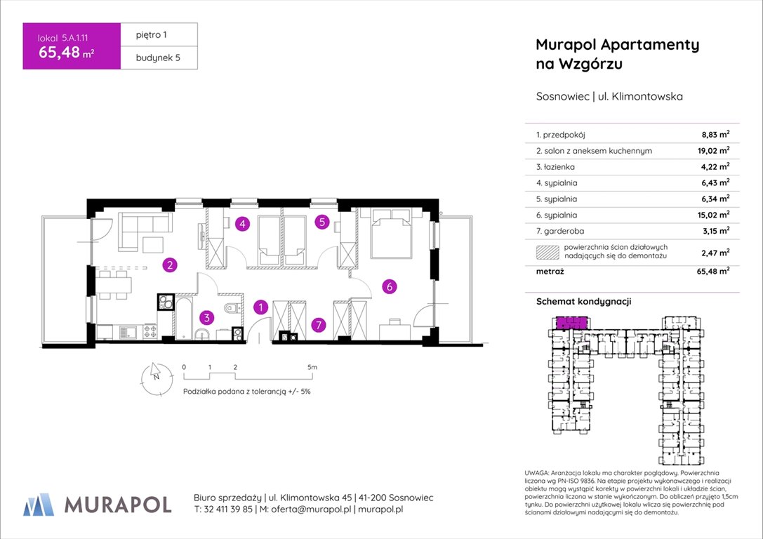 Nowe mieszkanie czteropokojowe  Murapol Apartamenty na Wzgórzu Sosnowiec, ul. Klimontowska  65m2 Foto 1