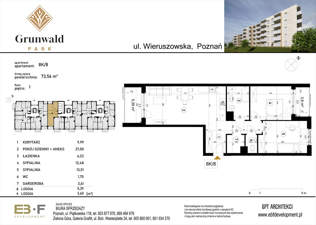 Nowe mieszkanie trzypokojowe Grunwald Park - ul. Wieruszowska 8 Poznań, Grunwald, Wieruszowska 8  74m2 Foto 1