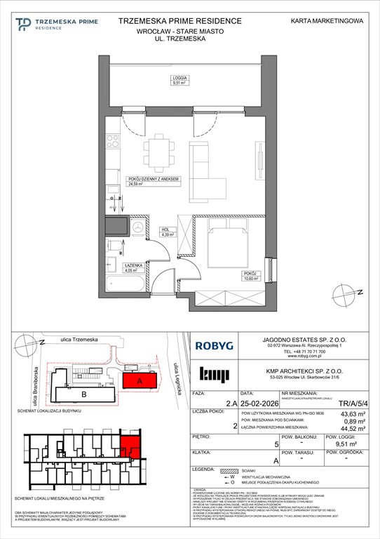 Nowe mieszkanie dwupokojowe Trzemeska Prime Residence Wrocław, Stare Miasto, Trzemeska  44m2 Foto 1