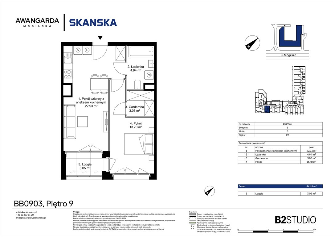 Nowe mieszkanie dwupokojowe Awangarda Mogilska Kraków, Prądnik Czerwony, Mogilska 126  45m2 Foto 1