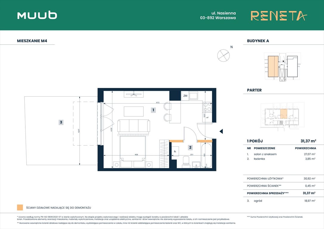 Nowa kawalerka RENETA Warszawa, Włochy, Nasienna 11  31m2 Foto 1