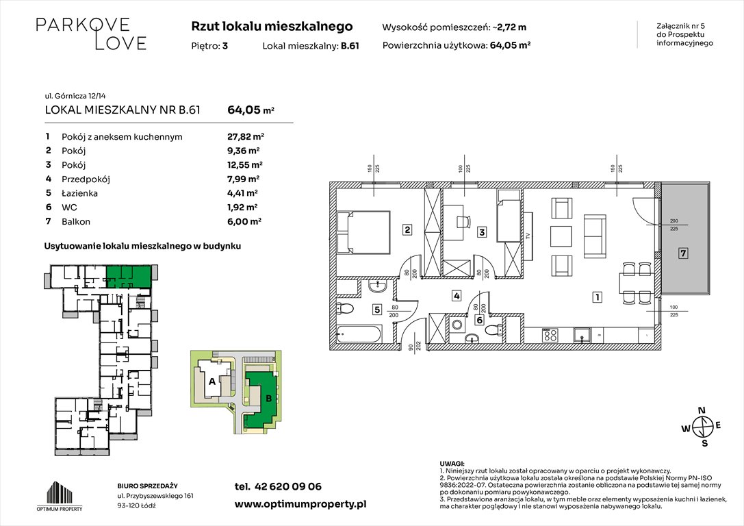 Nowe mieszkanie trzypokojowe PARKOVE LOVE Łódź, Bałuty-Doły, ul. Górnicza 12/14  64m2 Foto 1