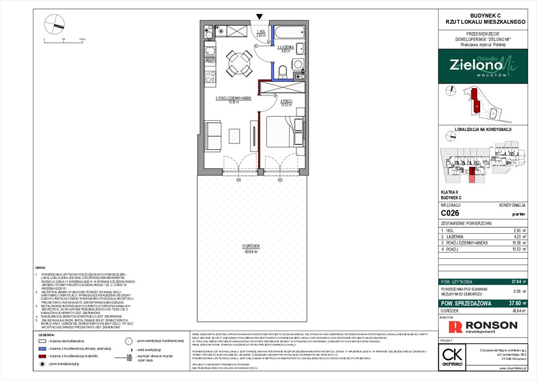 Nowe mieszkanie dwupokojowe Zielono Mi Warszawa, Mokotów, ul. Polska 10  37m2 Foto 1