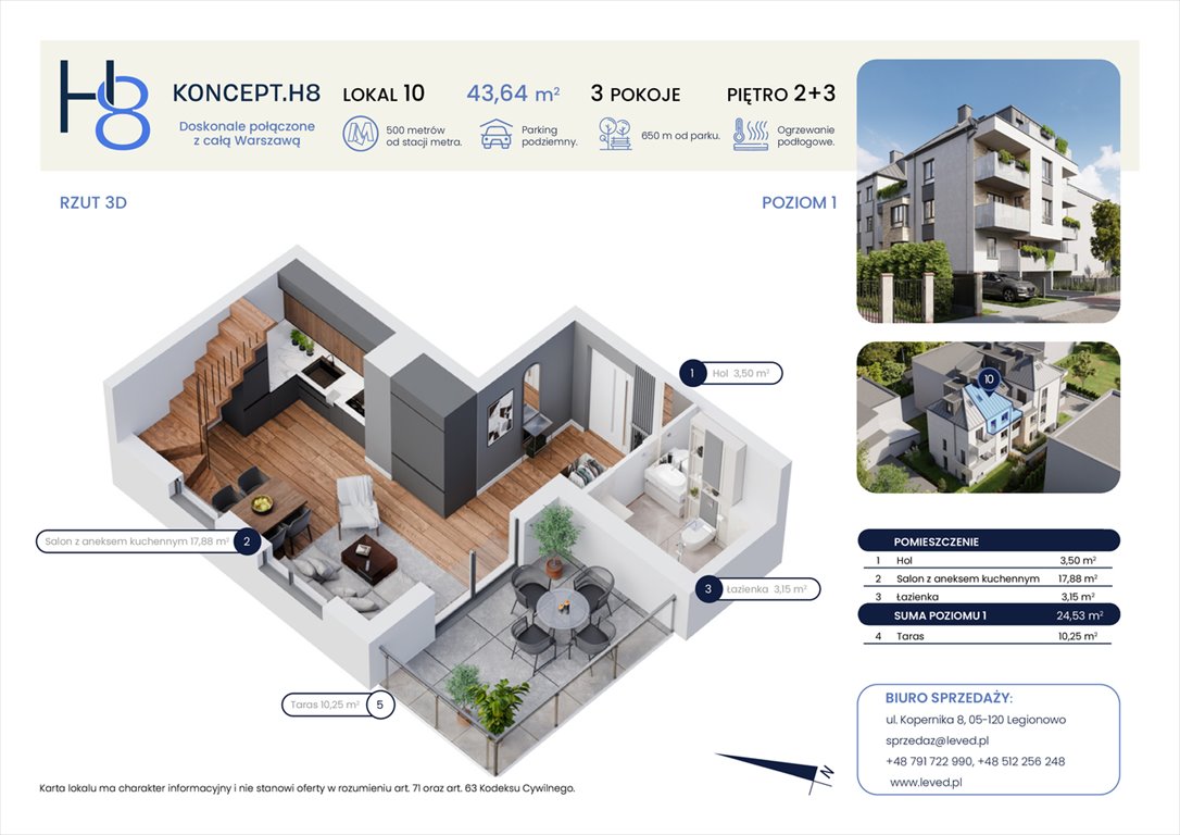 Nowe mieszkanie trzypokojowe Koncept H8 Warszawa, Targówek, Hodowlana 8  44m2 Foto 1