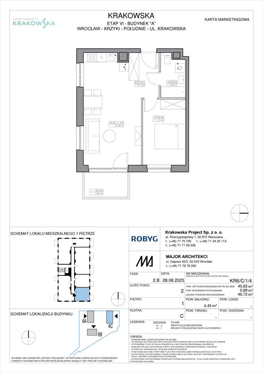 Nowe mieszkanie dwupokojowe Apartamenty Krakowska Wrocław, Krzyki, Krakowska 112  46m2 Foto 1