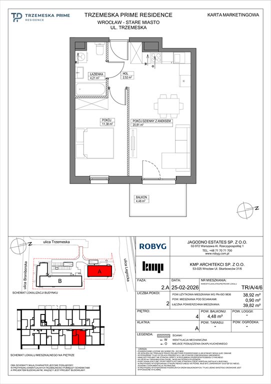 Nowe mieszkanie dwupokojowe Trzemeska Prime Residence Wrocław, Stare Miasto, Trzemeska  39m2 Foto 1