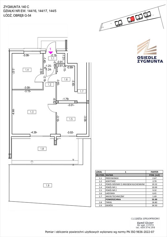 Nowe mieszkanie trzypokojowe Osiedle Zygmunta Łódź, Zygmunta 140  53m2 Foto 1