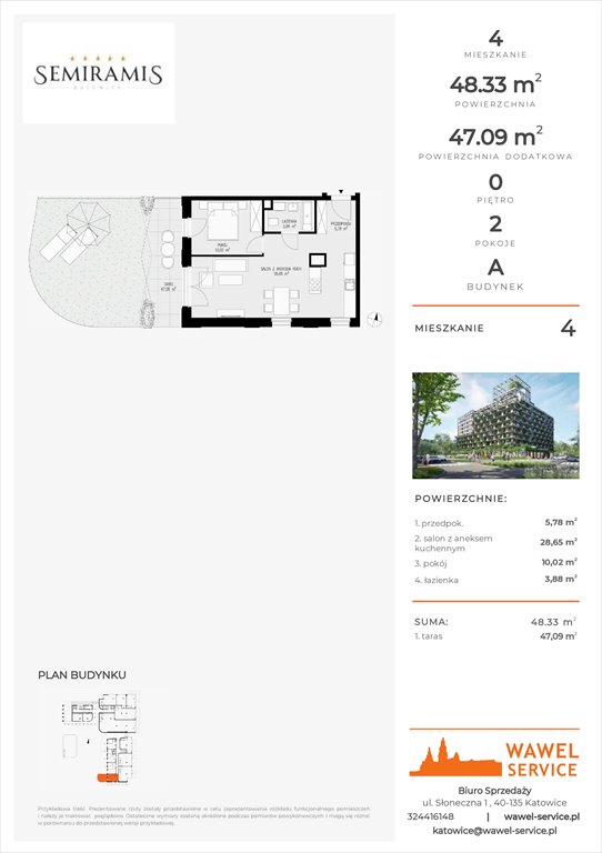 mieszkanie na sprzedaż 48m2 mieszkanie Katowice, Bogucice - Dąbrówka Mała, Wiertnicza 32