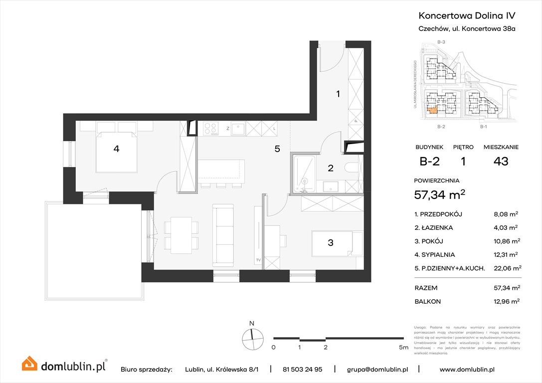 Nowe mieszkanie trzypokojowe Koncertowa Dolina Lublin, Choiny, Koncertowa  57m2 Foto 1