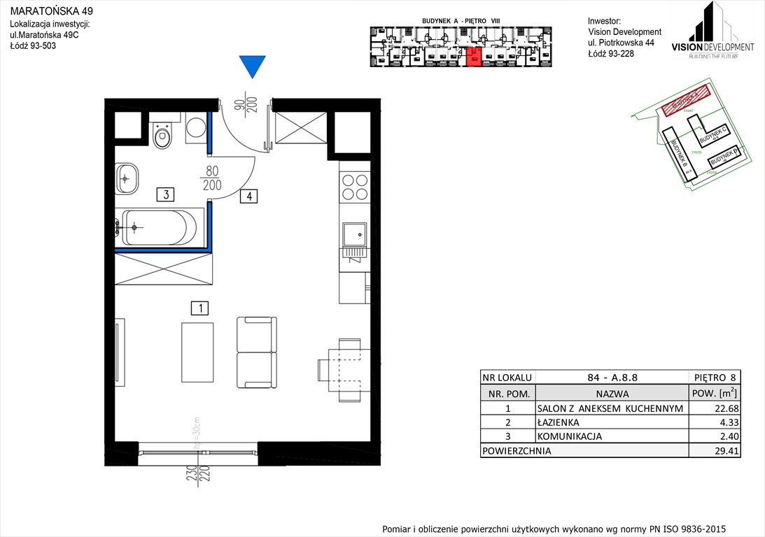 mieszkanie na sprzedaż 29m2 mieszkanie Łódź, Retkinia, Maratońska 49C