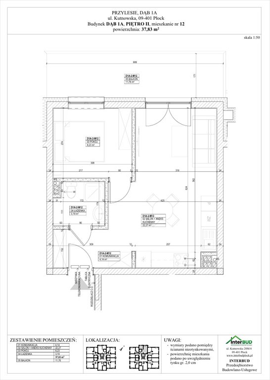 Nowe mieszkanie dwupokojowe Przylesie 2 Płock, Góry, Kutnowska 28P, 28R  38m2 Foto 1