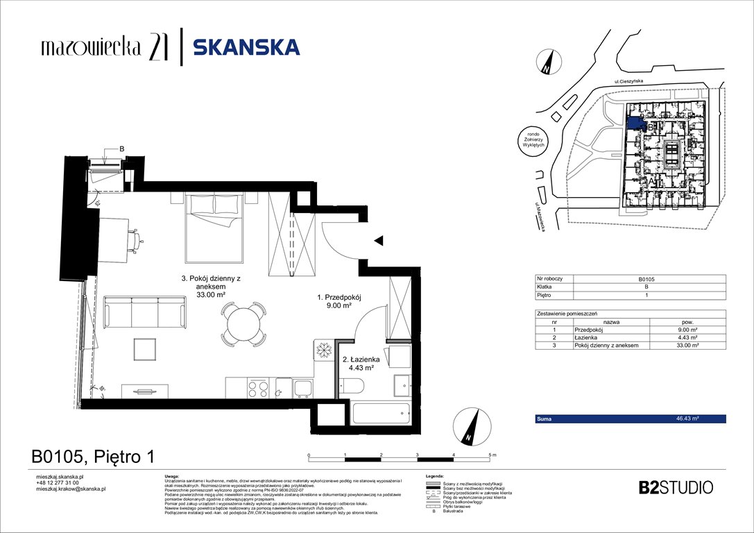 Nowa kawalerka Mazowiecka 21 Kraków, Krowodrza, ul. Mazowiecka 21  46m2 Foto 1