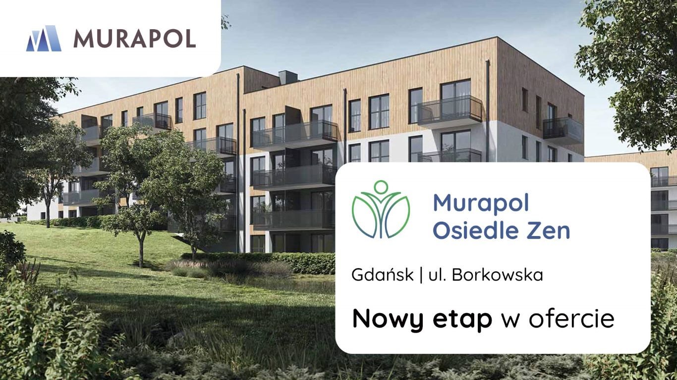 Nowe mieszkanie dwupokojowe Murapol Osiedle Zen Gdańsk, Borkowska  53m2 Foto 1