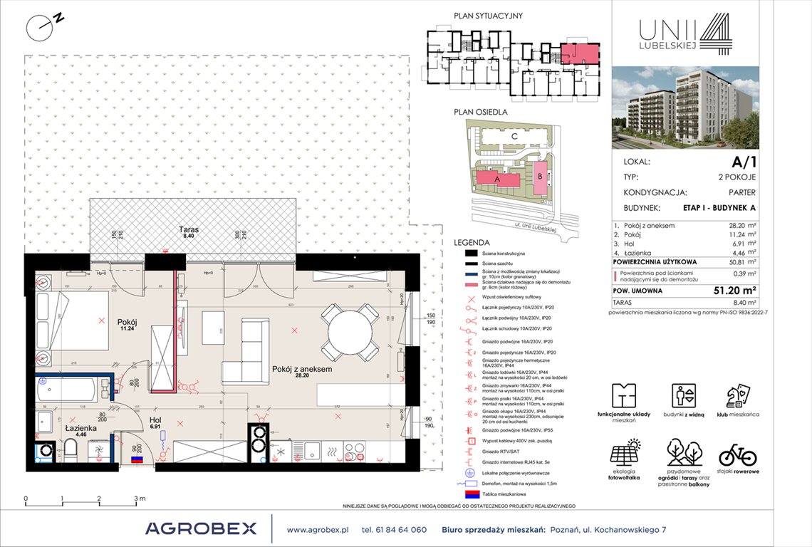 Nowe mieszkanie dwupokojowe Unii Lubelskiej 4 Poznań, Unii Lubelskiej 4  51m2 Foto 1