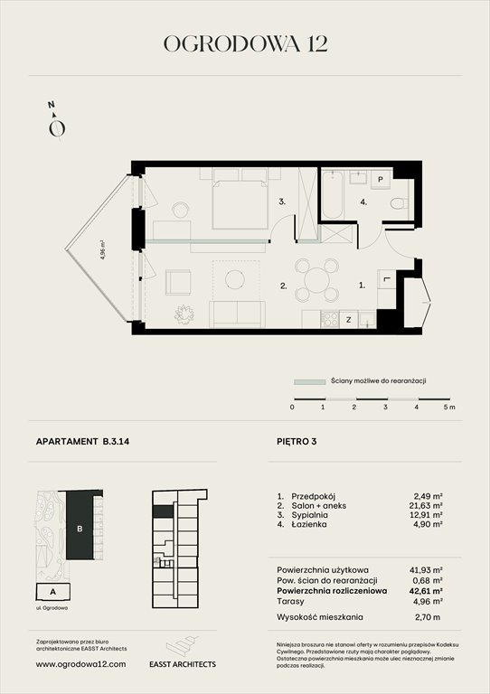 Nowe mieszkanie Apartamentowiec Ogrodowa 12 Poznań, Ogrodowa 12  43m2 Foto 1