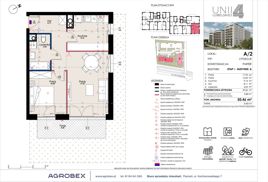 Nowe mieszkanie dwupokojowe Unii Lubelskiej 4 Poznań, Unii Lubelskiej 4  50m2 Foto 1