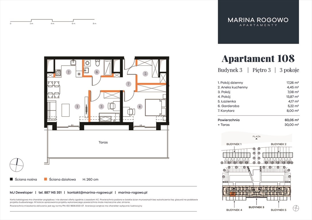 Nowe mieszkanie trzypokojowe APARTAMENTY MARINA ROGOWO Rogowo, Rogowo 65  60m2 Foto 1