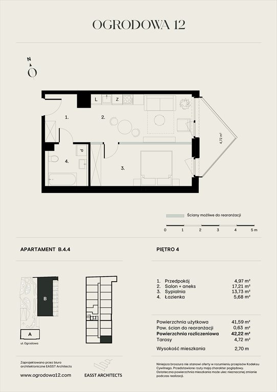 Nowe mieszkanie Apartamentowiec Ogrodowa 12 Poznań, Ogrodowa 12  42m2 Foto 1