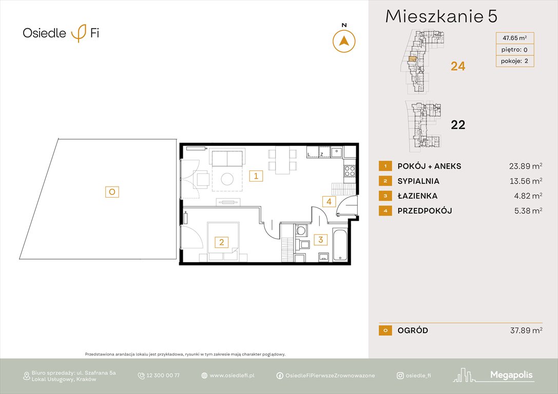 Nowe mieszkanie dwupokojowe Osiedle FI 3 Kraków, Rzemieślnicza 22-24  48m2 Foto 1
