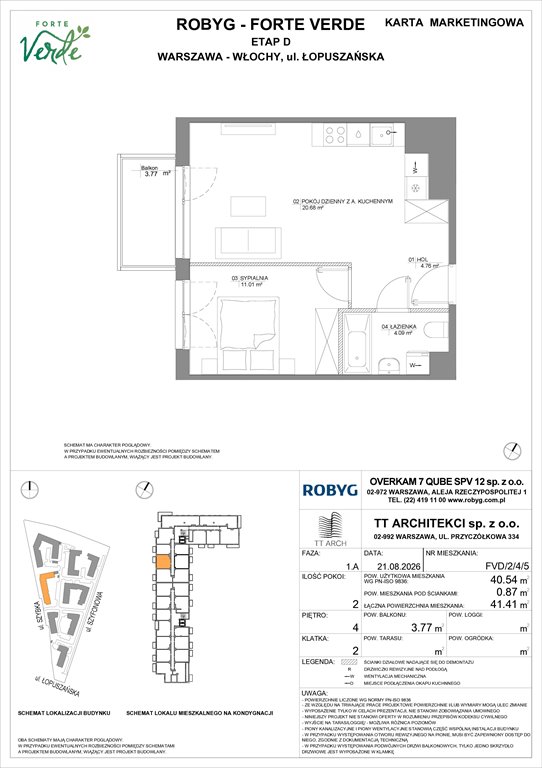 Nowe mieszkanie dwupokojowe Forte Verde Warszawa, Włochy, Łopuszańska 28  41m2 Foto 1