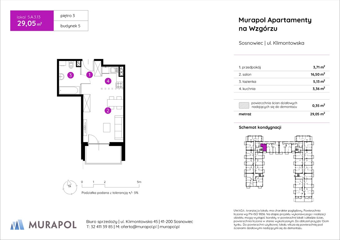 Nowa kawalerka Murapol Apartamenty na Wzgórzu Sosnowiec, ul. Klimontowska  29m2 Foto 1