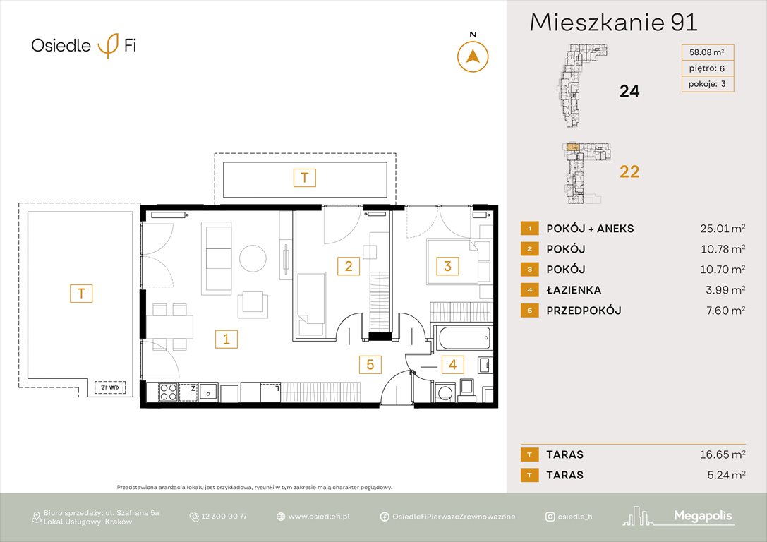Nowe mieszkanie trzypokojowe Osiedle FI 3 Kraków, Rzemieślnicza 22-24  58m2 Foto 1