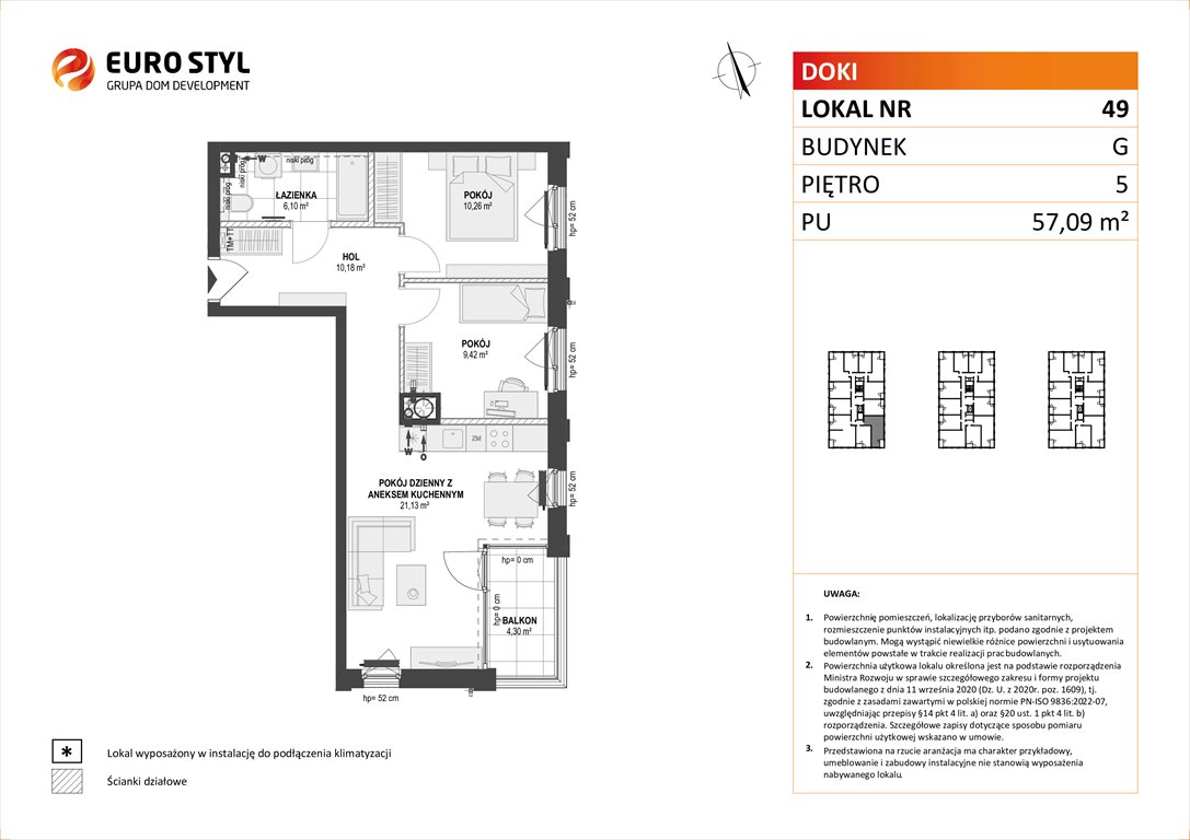 Nowe mieszkanie trzypokojowe DOKI LIVING Gdańsk, Śródmieście, ks. Jerzego Popiełuszki/Rybaki Górne  57m2 Foto 1