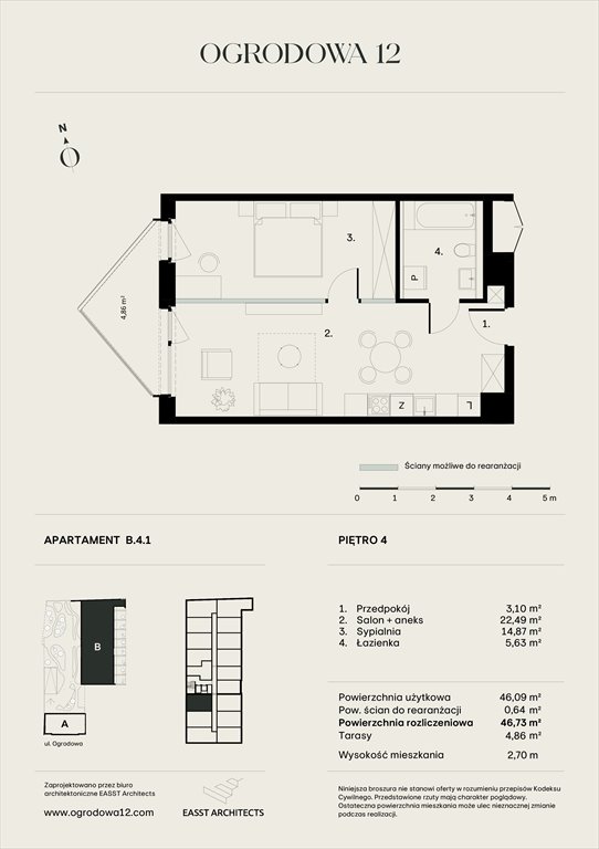 Nowe mieszkanie Apartamentowiec Ogrodowa 12 Poznań, Ogrodowa 12  47m2 Foto 1