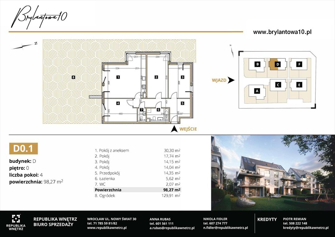 Nowe mieszkanie czteropokojowe  Brylantowa 10 Wrocław, Ołtaszyn, Brylantowa 10  98m2 Foto 1