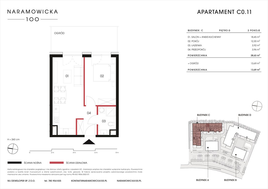 Nowe mieszkanie dwupokojowe NARAMOWICKA 100 Poznań, Winogrady, Naramowicka 100  39m2 Foto 1