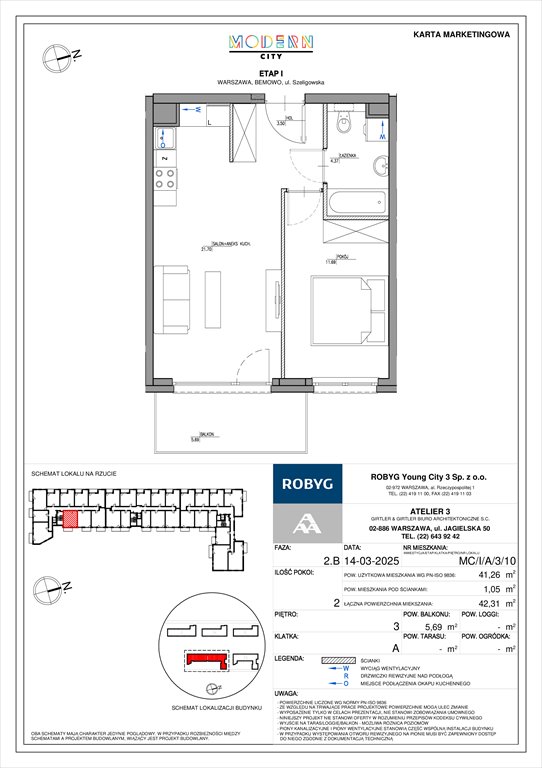 Nowe mieszkanie dwupokojowe Modern City Warszawa, Bemowo, Szeligowska  41m2 Foto 1