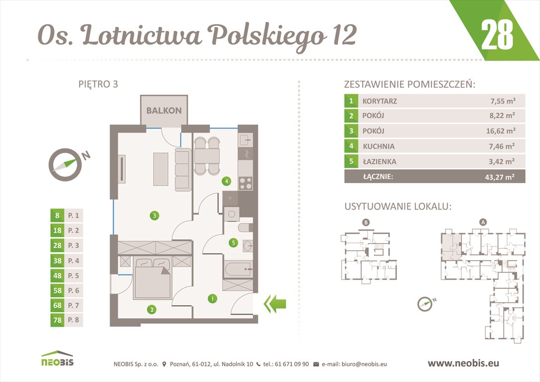 Nowe mieszkanie dwupokojowe OSIEDLE LOTNICTWA POLSKIEGO 12 W POZNANIU Poznań, Jeżyce, OS. LOTNICTWA POLSKIEGO 12  43m2 Foto 1