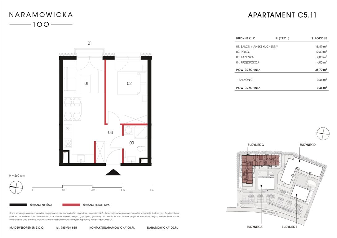 Nowe mieszkanie dwupokojowe NARAMOWICKA 100 Poznań, Winogrady, Naramowicka 100  39m2 Foto 1