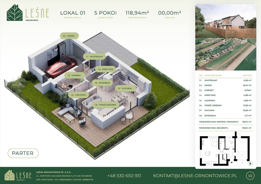 Nowe mieszkanie Leśne Ornontowice Ornontowice, Myśliwska  119m2 Foto 1