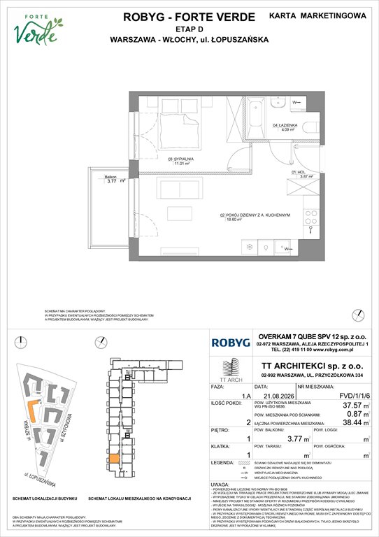 Nowe mieszkanie dwupokojowe Forte Verde Warszawa, Włochy, Łopuszańska 28  38m2 Foto 1