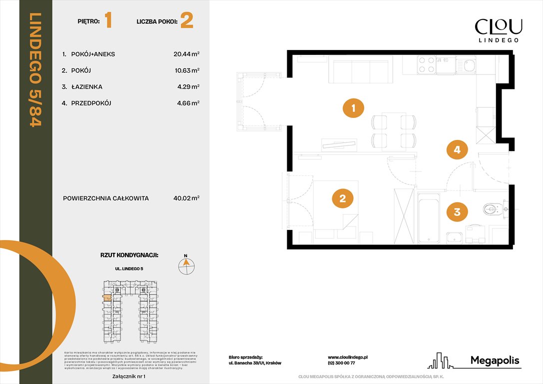 Nowe mieszkanie dwupokojowe Clou Lindego Kraków, Lindego 5  40m2 Foto 1