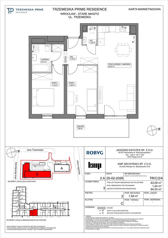 Nowe mieszkanie trzypokojowe Trzemeska Prime Residence Wrocław, Stare Miasto, Trzemeska  63m2 Foto 1