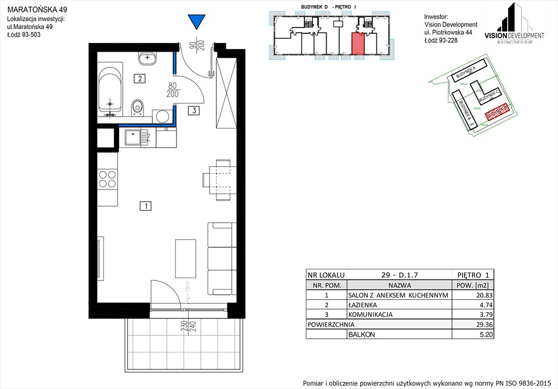 mieszkanie na sprzedaż 29m2 mieszkanie Łódź, Retkinia, Maratońska 49C