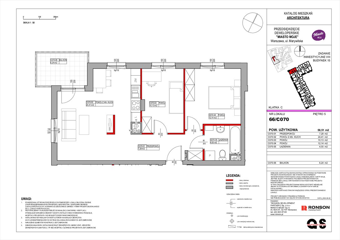 Nowe mieszkanie trzypokojowe Miasto Moje Warszawa, Białołęka, Marywilska 68  59m2 Foto 1