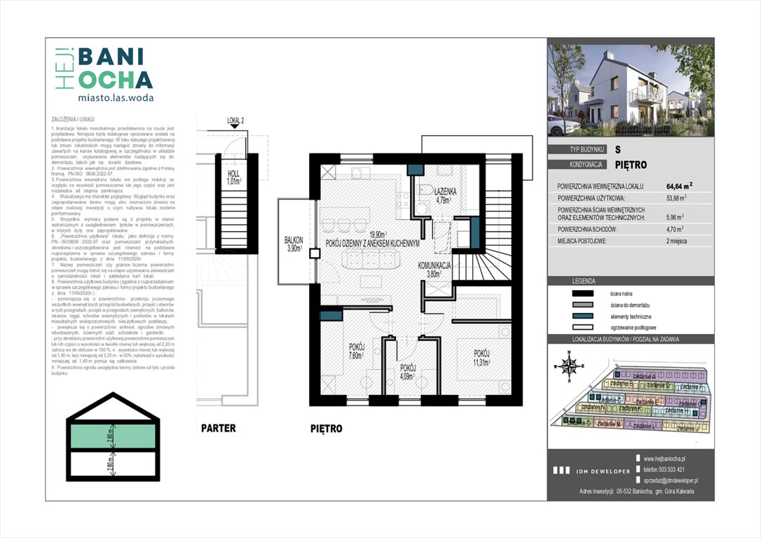 Nowe mieszkanie czteropokojowe  HEJ ! BANIOCHA Baniocha  65m2 Foto 1