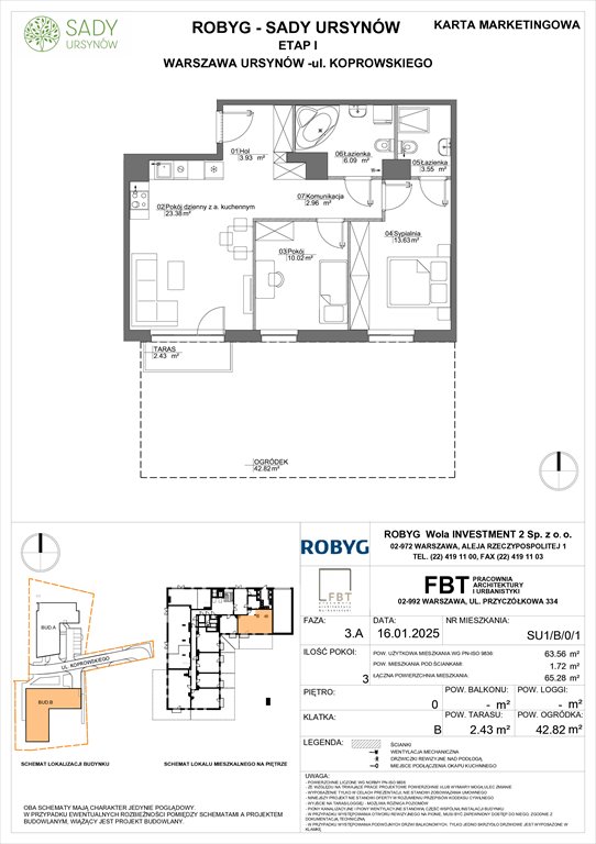 Nowe mieszkanie trzypokojowe Sady Ursynów Warszawa, Koprowskiego  64m2 Foto 1