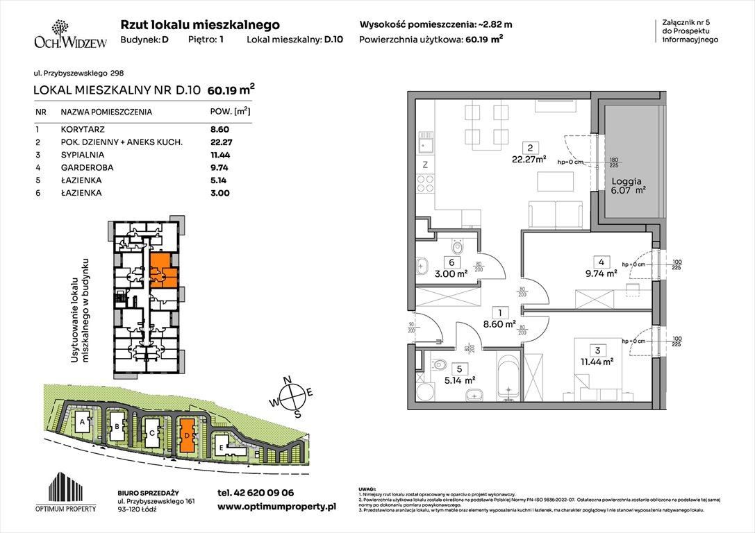 Nowe mieszkanie dwupokojowe OchWidzew Łódź, Widzew, Przybyszewskiego 292-300  60m2 Foto 1