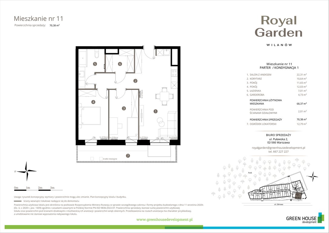 Nowe mieszkanie trzypokojowe Royal Garden Wilanów Warszawa, Wilanów, Zdrowa 2  68m2 Foto 1