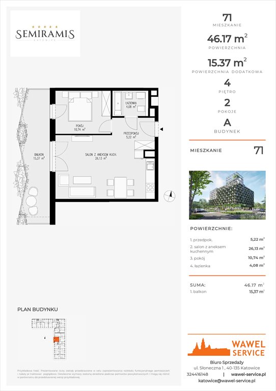 mieszkanie na sprzedaż 46m2 mieszkanie Katowice, Bogucice - Dąbrówka Mała, Wiertnicza 32