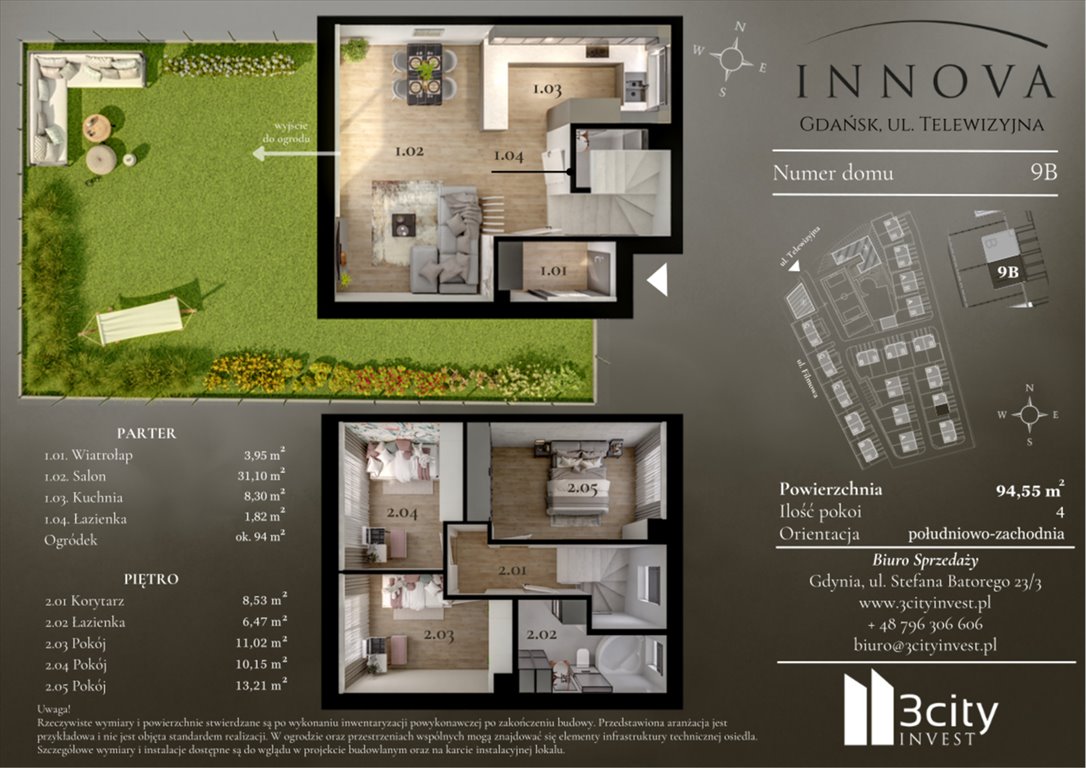 Nowe mieszkanie czteropokojowe  Innova Gdańsk, Matarnia, Telewizyjna 32  95m2 Foto 1