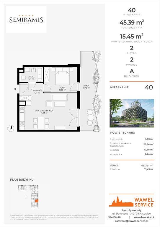 Nowe mieszkanie dwupokojowe SEMIRAMIS Katowice, Bogucice - Dąbrówka Mała, Wiertnicza 32  45m2 Foto 1