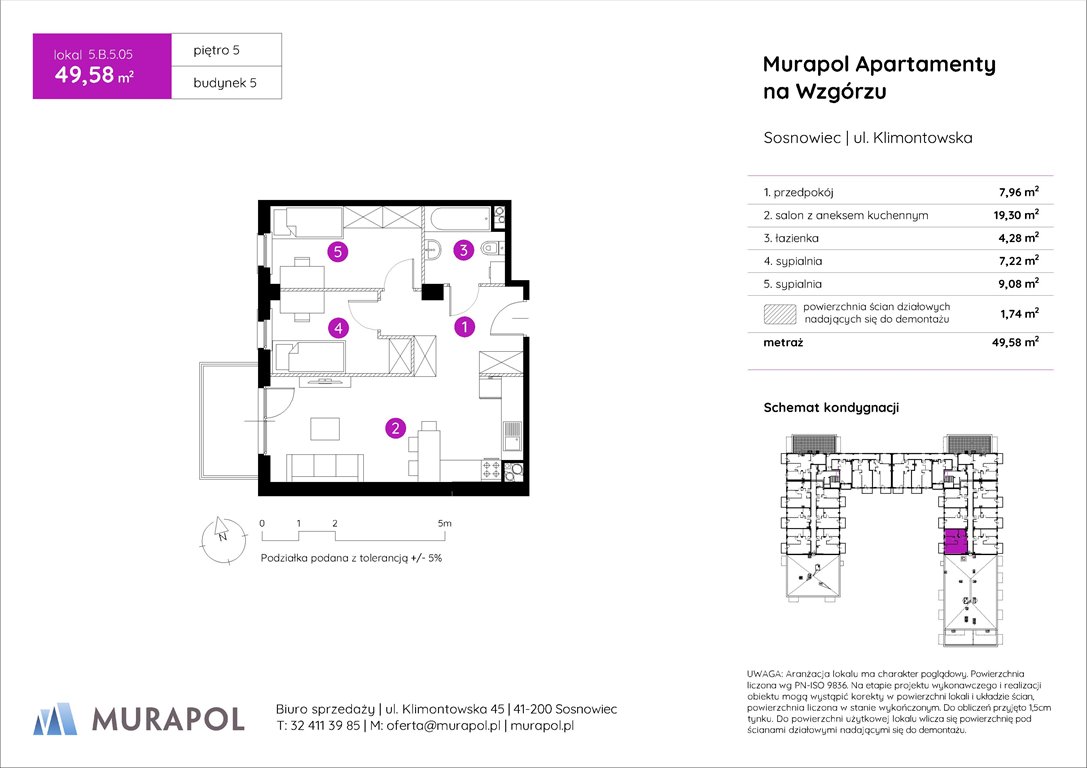 Nowe mieszkanie trzypokojowe Murapol Apartamenty na Wzgórzu Sosnowiec, ul. Klimontowska  50m2 Foto 1