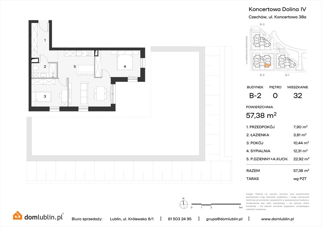 Nowe mieszkanie trzypokojowe Koncertowa Dolina Lublin, Choiny, Koncertowa  57m2 Foto 1