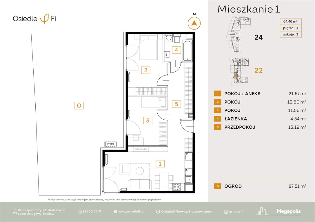 Nowe mieszkanie trzypokojowe Osiedle FI 3 Kraków, Rzemieślnicza 22-24  64m2 Foto 1