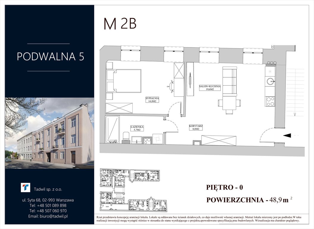 Nowe mieszkanie trzypokojowe podwalna5.pl Radom, Śródmieście, Podwalna 5  49m2 Foto 1
